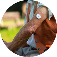Man wearing CGM patch