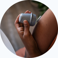 Woman using applicator