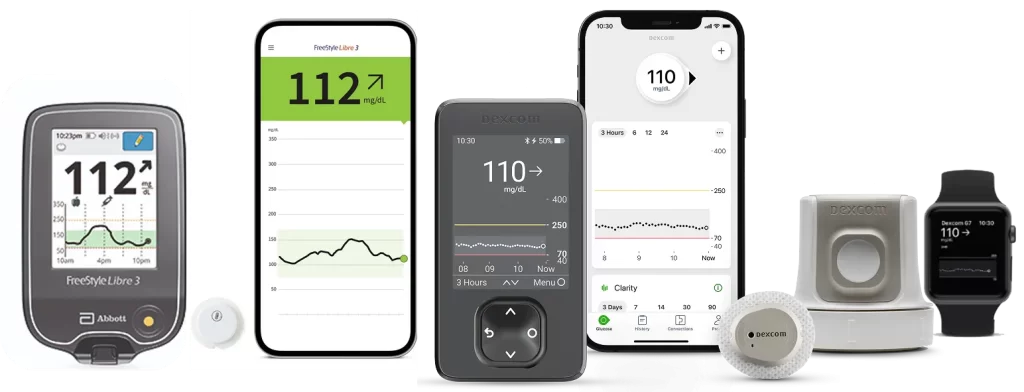 Dexcom G7 and Freestyle Libre 3 devices overview